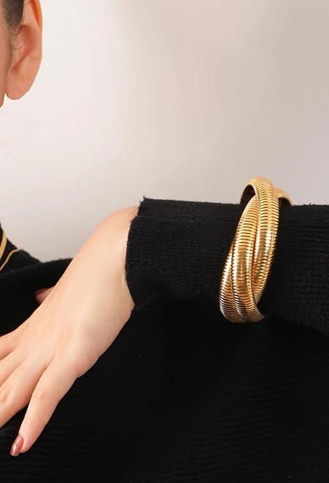 Triple Layer Wrap Around Snake Stretchable Bracelet